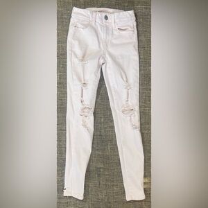 American Eagle Hi-rise Pink Distressed Jegging, Sz 10, Ne(x)t Level Stretch X